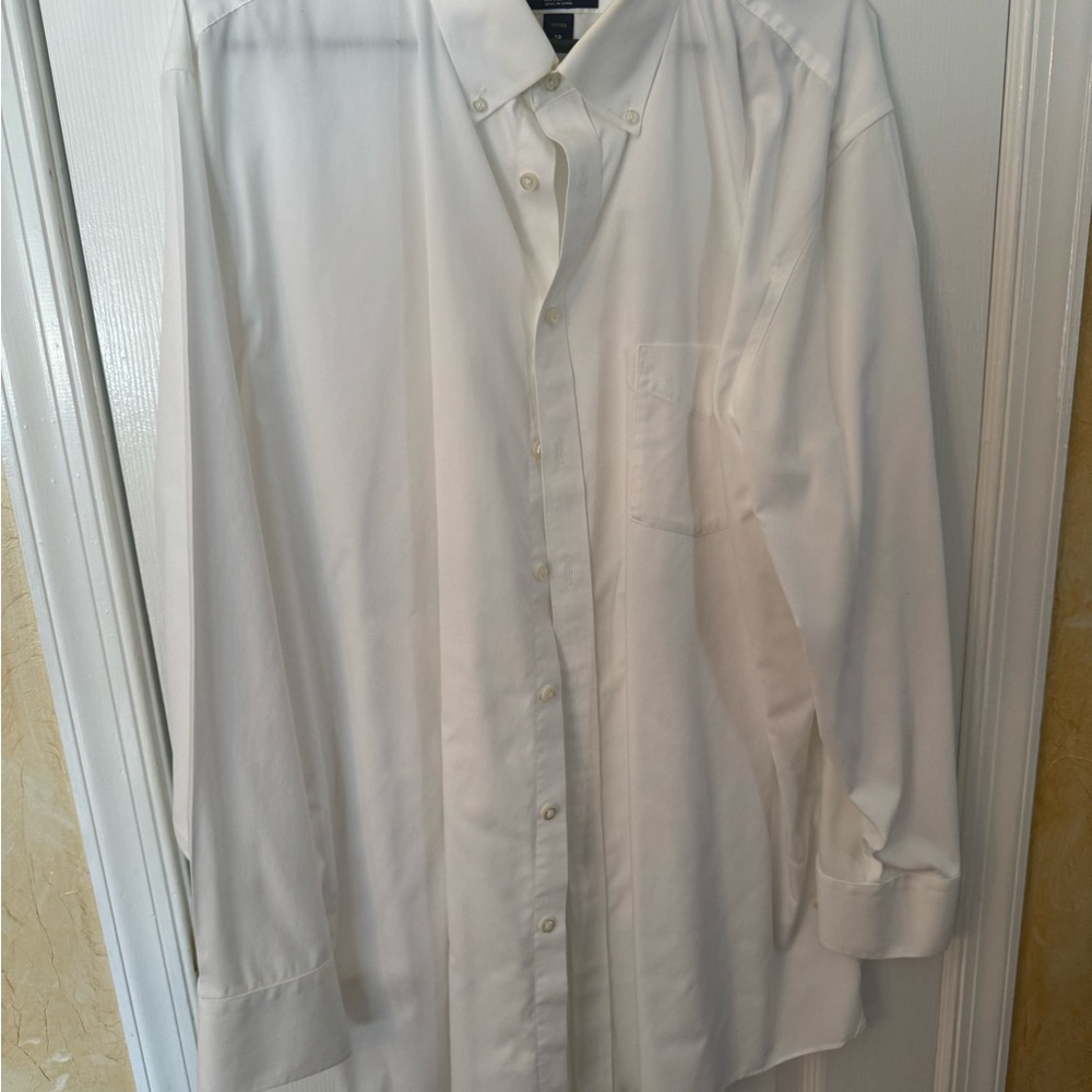 Stafford White Casual Button Down Shirt